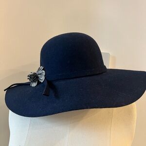 Elegant Black Women's Hat with Floral Accent